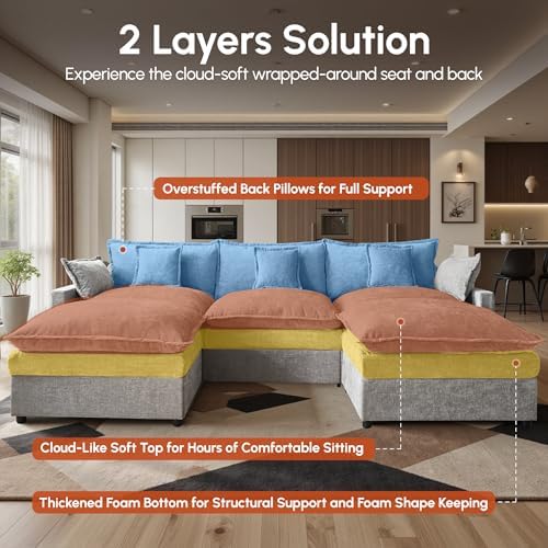 108" Oversize Modular Sectional Couch U Shaped - Image 4