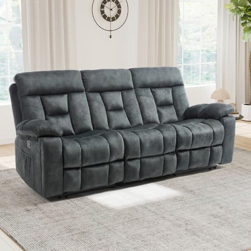 CANMOV 3 Seat Manual Recliner Sofa, Modern Reclining Sofa by CANMOV