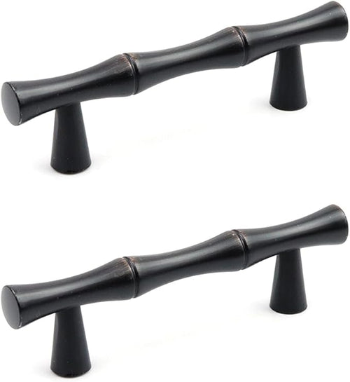 2PCS Bamboo Zinc Alloy Cabinet Handles, 2.5 Inch Hole Distance by Tighall