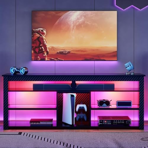 Bestier TV Stand for 70 inch TV, Tall Entertainment Center - Image 2