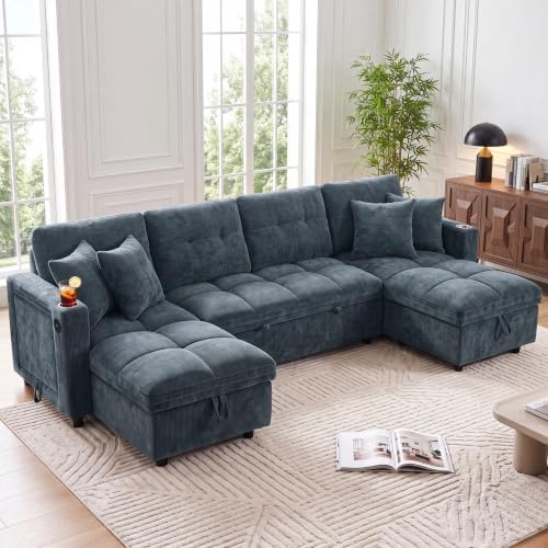 108”Pull Out Sofa Bed, U Shaped Sleeper Sofa - Image 2