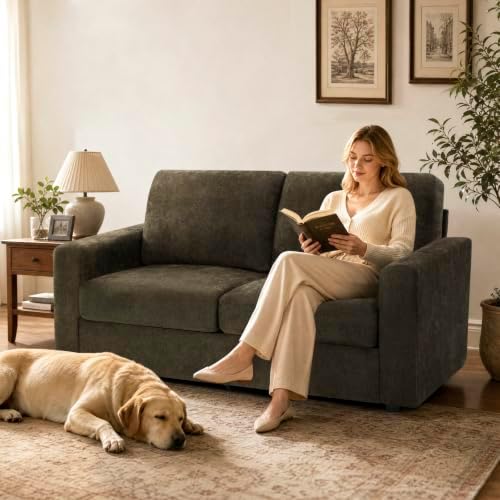 69” Chenille 2-Seat Sofa w/Comfortable Back Cushions - Image 6