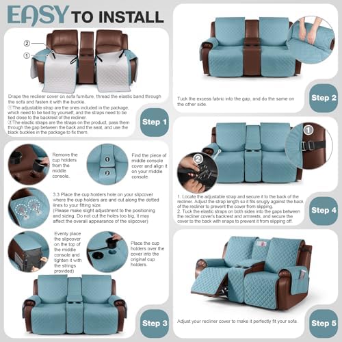 KinCam 100% Waterproof Loveseat Recliner Cover - Image 6