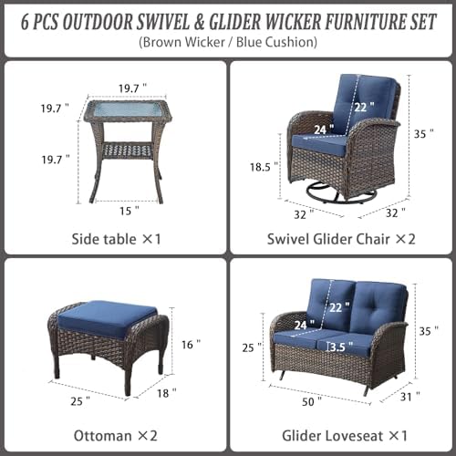 Belord 6 Piece Patio Conversation Sets - Image 2
