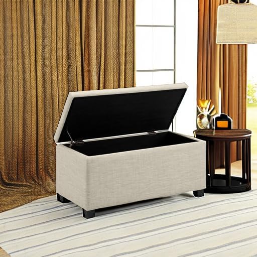 Amazon Basics Upholstered Storage Ottoman Bench - Image 2