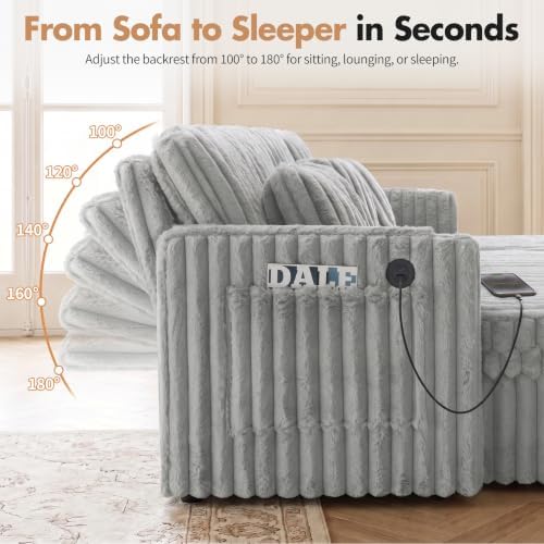108" U Sectional Sleeper Sofa Pull Out Couch - Image 5