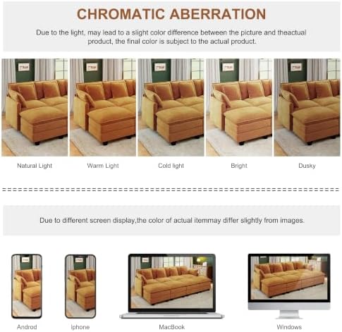 Hanherry 107" Cloud Couch Sectional Modular Sofa, Deep Seat Couches - Image 7