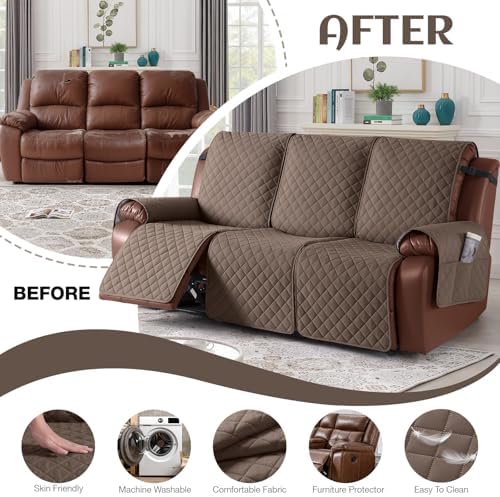 KinCam Waterproof Recliner Sofa Covers Washable, 3 Seater - Image 4