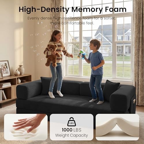 78.8" Convertible Futon Sofa Bed, Boneless Couch - Image 4