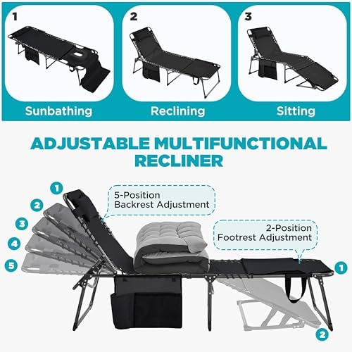 Yaheetech Outdoor Tanning Chair - Image 4