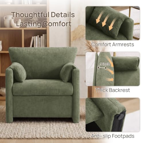 Oversized Accent Chair Set of 2, Comfy Reading Chair - Image 5
