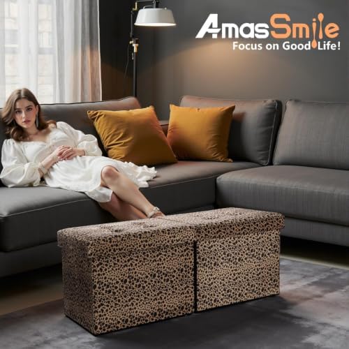 AmasSmile Footrest Ottoman Storage Bench - Image 6