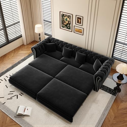 89'' Chesterfield Sleeper Sofa King Size by Tabaray