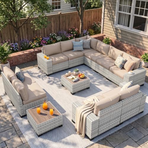 Outdoor Patio Furniture Set PE Wicker Rattan Outdoor Sectional Sofa by MuphyersPatioFurniture