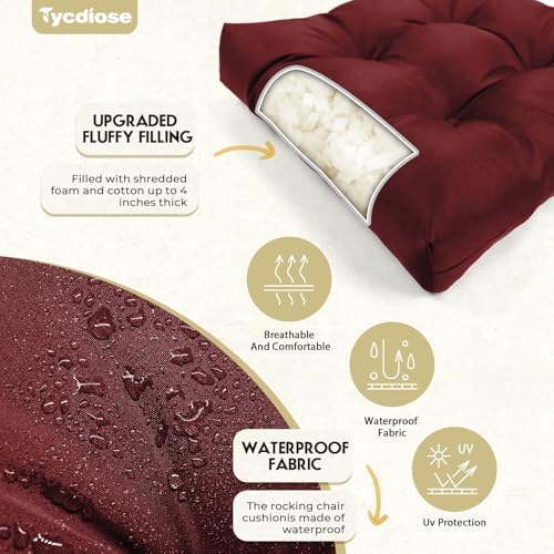 All Weather Waterproof Wicker Chair Cushions of 3 Pieces, Outdoor Wicker Chair - Image 5