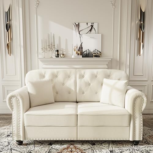 KEIKI 63" Velvet Chesterfield Sofa - Image 3