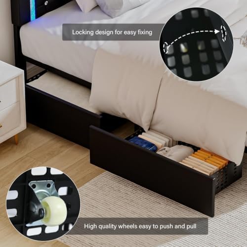 BarnFurin Twin Size Upholstered Bed Frame - Image 6