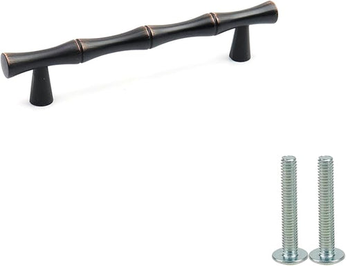 2PCS Bamboo Zinc Alloy Cabinet Handles, 3.8 Inch Hole Distance Black and Red - Image 2