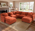 ELUCHANG 114" Oversized Modular Sectional Sofa, Comfy Chenille Cloud Couch by ELUCHANG