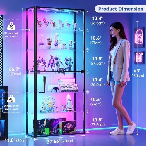 Lvifur 6-Tier Glass Display Cabinet - Image 2