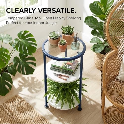 3-Tier Round Side Table with Tempered Glass Top - Image 6