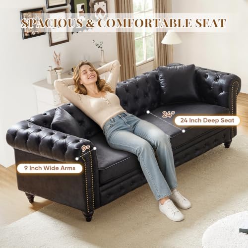 2 Piece Mid Century Modern Chesterfield Sofa Set - Image 5