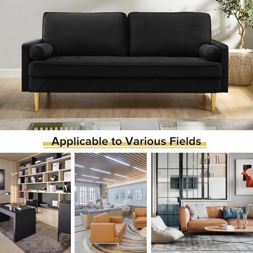67" Velvet Loveseat Sofa Couch, Tufted Upholstered 2-Seater Couch - Image 4