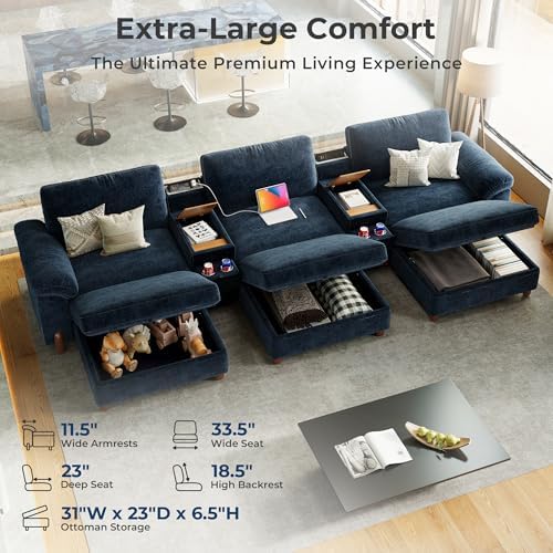 SITJOY Cloud Couch Sectional, 3 Seater - Image 3