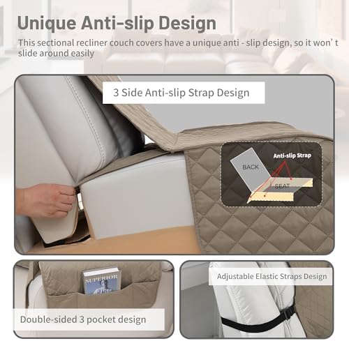 Waterproof Sectional Reclining Couch Covers L Shaped Recliner Sectional Sofa - Image 5