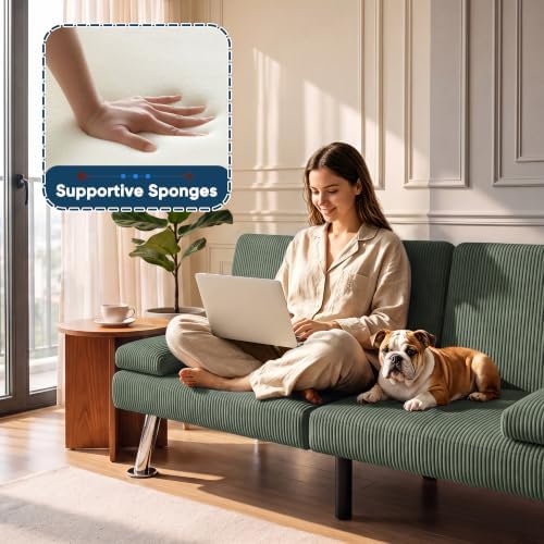 Furmax Corduroy Futon Sofa Bed, Adjustable Futon Couch - Image 5