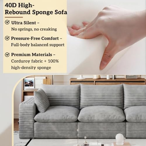103" Cloud Couch Modular Sectional Sofa, Oversized U-Shaped 6 Seater Deep Seat - Image 4