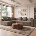 Claiks 106" Cloud Boneless Couch, L-Shaped Sectional Sofa, Light Grey by CLAIKS
