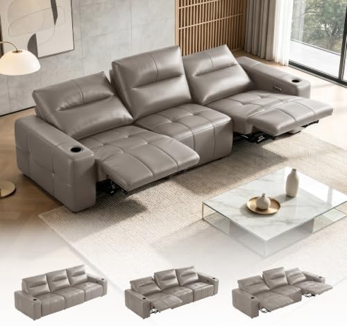 Zero Gravity Electric Recliner Sofas Genuine Leather Couch by BAMOOLI