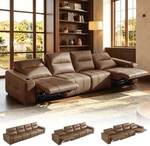 Power Recliner Sofa Genuine Leather Wall Hugger Recliners by BAMOOLI