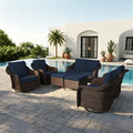 7 Piece Patio Wicker Conversation Set, All-Weather Use Outdoor Wicker Loveseat by Qsoer