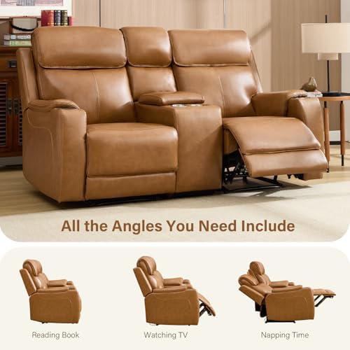 CANMOV Genuine Leather Power Recliner Sofa Set - Image 5