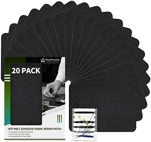 KING MOUNTAIN Iron-on Repair Patch 20 Pcs Pack, Denim Patches by ForABetterHomeLife