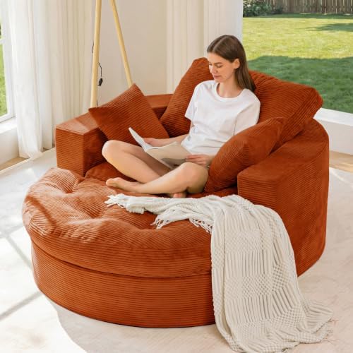 MAXYOYO Oversized Round Chaise Lounge Sofa, Boneless Chair by MAXYOYO