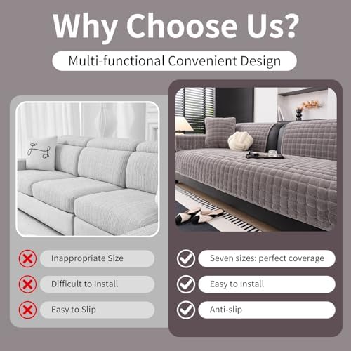 Velvet Sectional Couch Cover for 3 Seats - Image 5