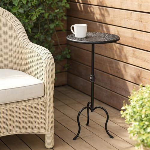 Metal Round Side Table, Modern Accent Small Drink Table, Coffee Martini Table - Image 4