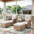 Belord 5 Piece Wicker Patio Furniture Set, Outdoor Swivel Rocker Chairs Set of 2 by Belord