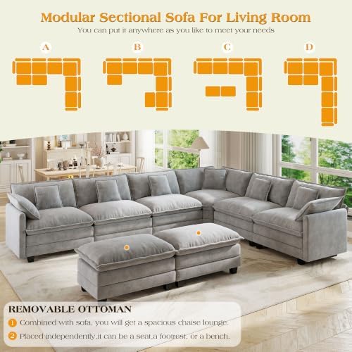 Hanherry Modular Sectional Sofa, Cloud Couch - Image 5