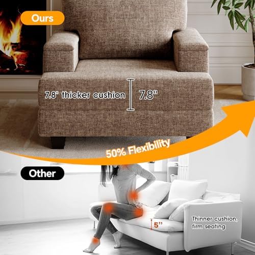 Rexulqo Oversized Accent Chair Set of 2, Armrest Organizer - Image 5