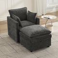 30" DARK GREY Chenille Storage Sofa Chair, Single Accent Chair by Abbrevi