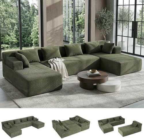 MONVANE 141" U-Shaped Modular Sectional Sofa by MONVANE