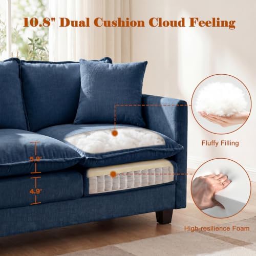 50'' Loveseat Sofa Set, Small Couch Set 2 Piece Cloud Love Seat - Image 6