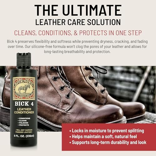 Bick 4 Leather Conditioner & Cleaner, Won't Darken Boots, Bags 8 oz - Image 3