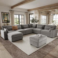WorthFurni 142.1'' Modular Sectional Sofa, L Shaped Oversized Extra Deep Couches by WorthFurni