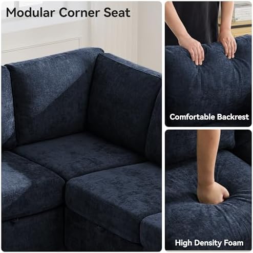 81'' V Shaped Modular Sofa, Storage Sectional Couch - Image 5
