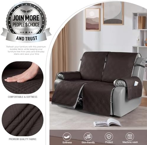TAOCOCO 100% Waterproof Oversized Loveseat Recliner Cover, Non Slip Split Couch - Image 2